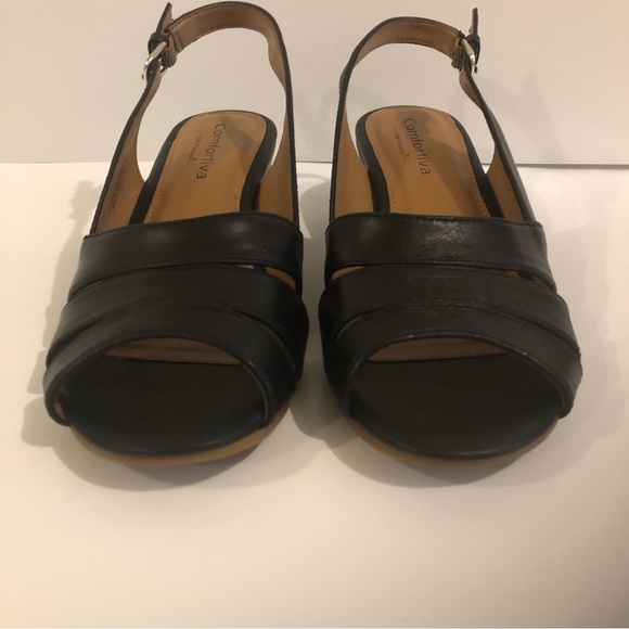Comfortiva Black Wedge Strap Sandal NWOT - Picture 7 of 14